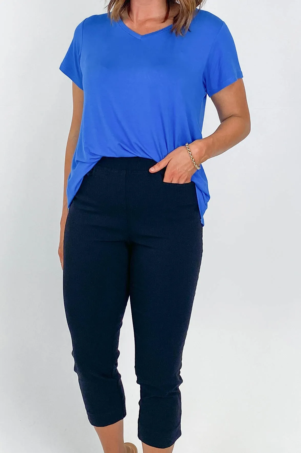 Betty Basic Crop Bengaline Pant Black