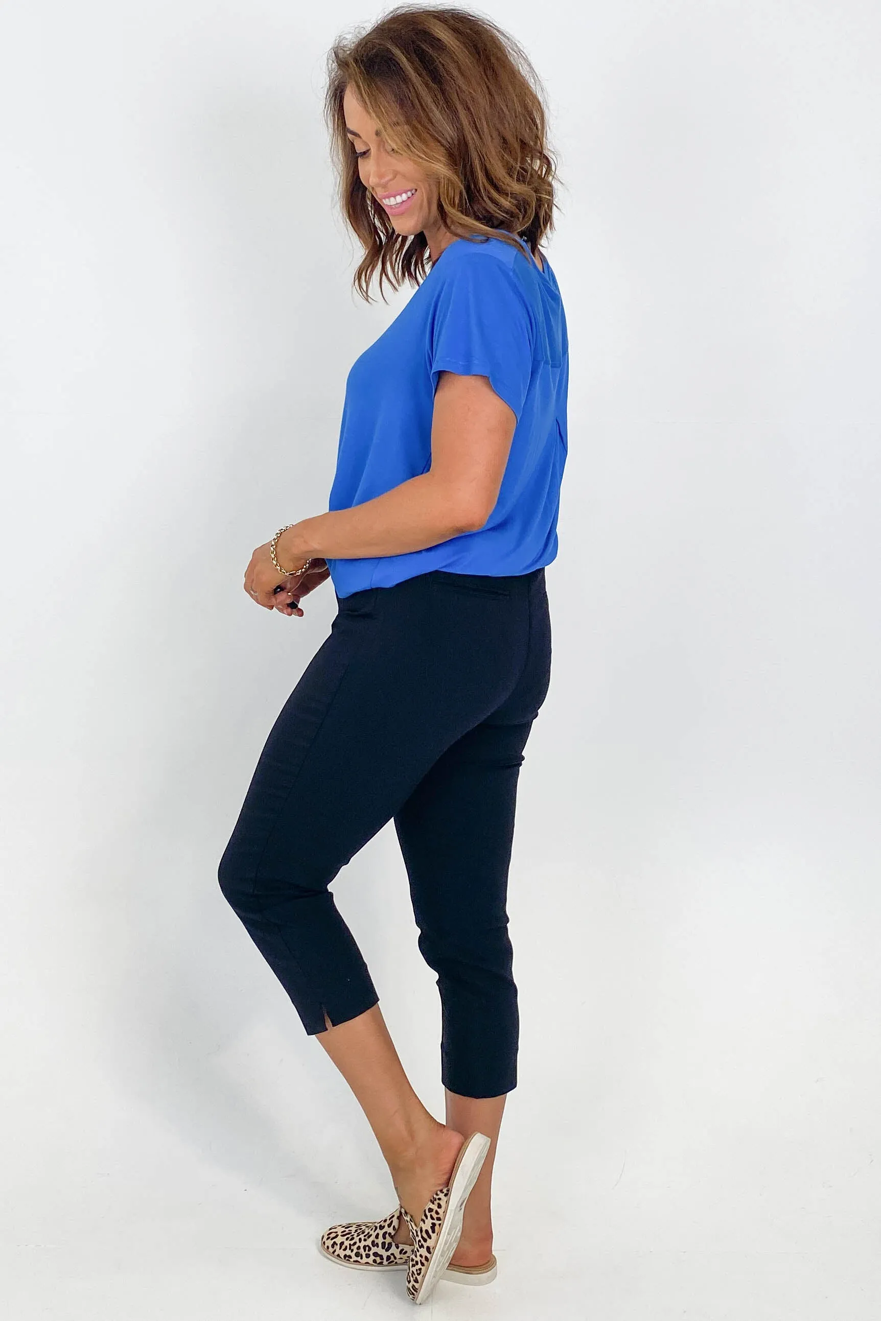 Betty Basic Crop Bengaline Pant Black
