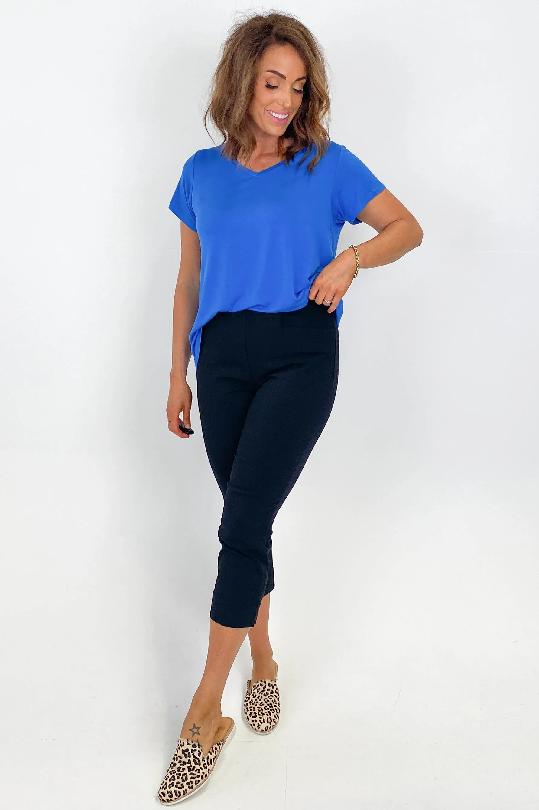 Betty Basic Crop Bengaline Pant Black