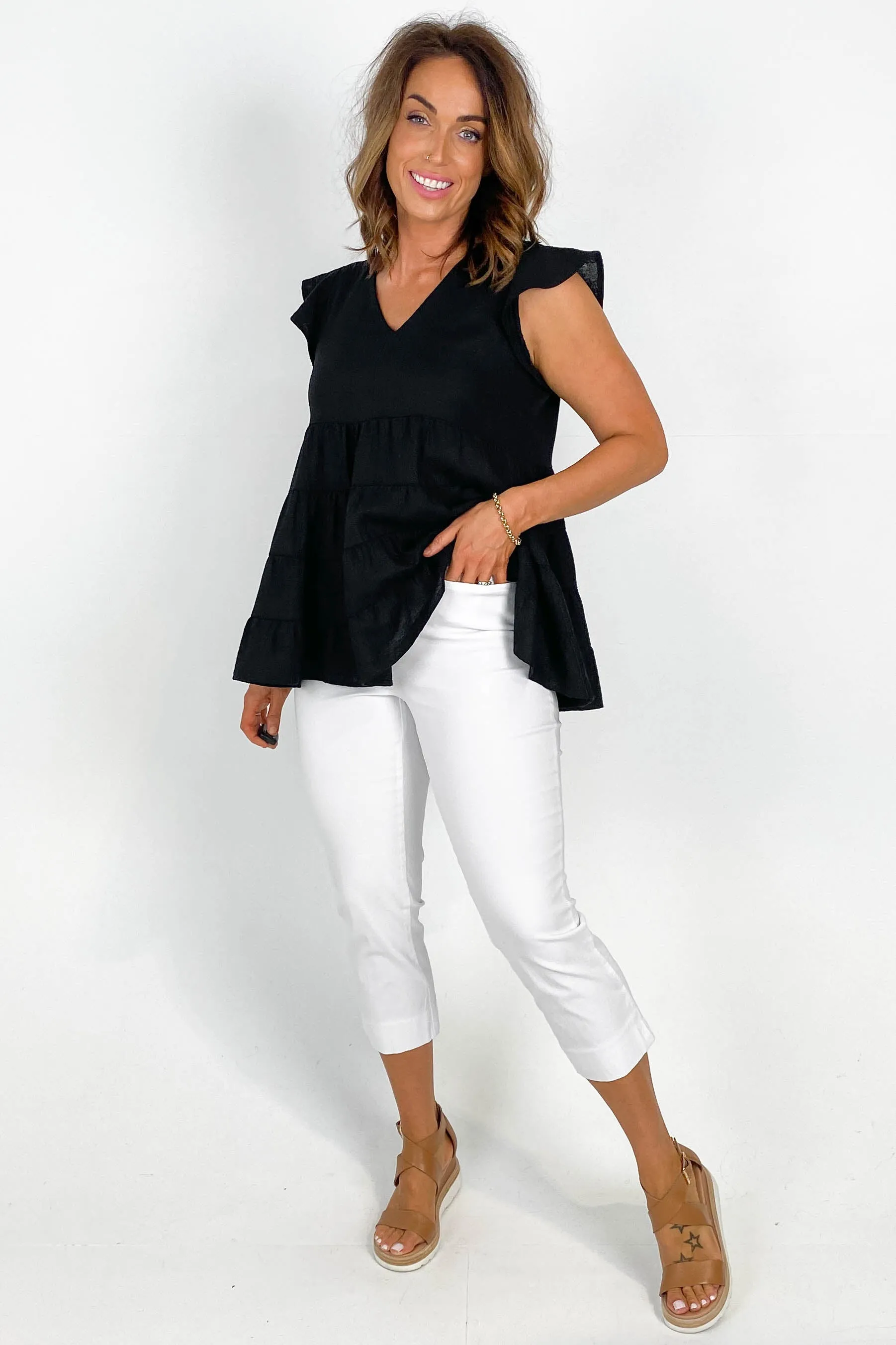 Betty Basic Crop Bengaline Pant White