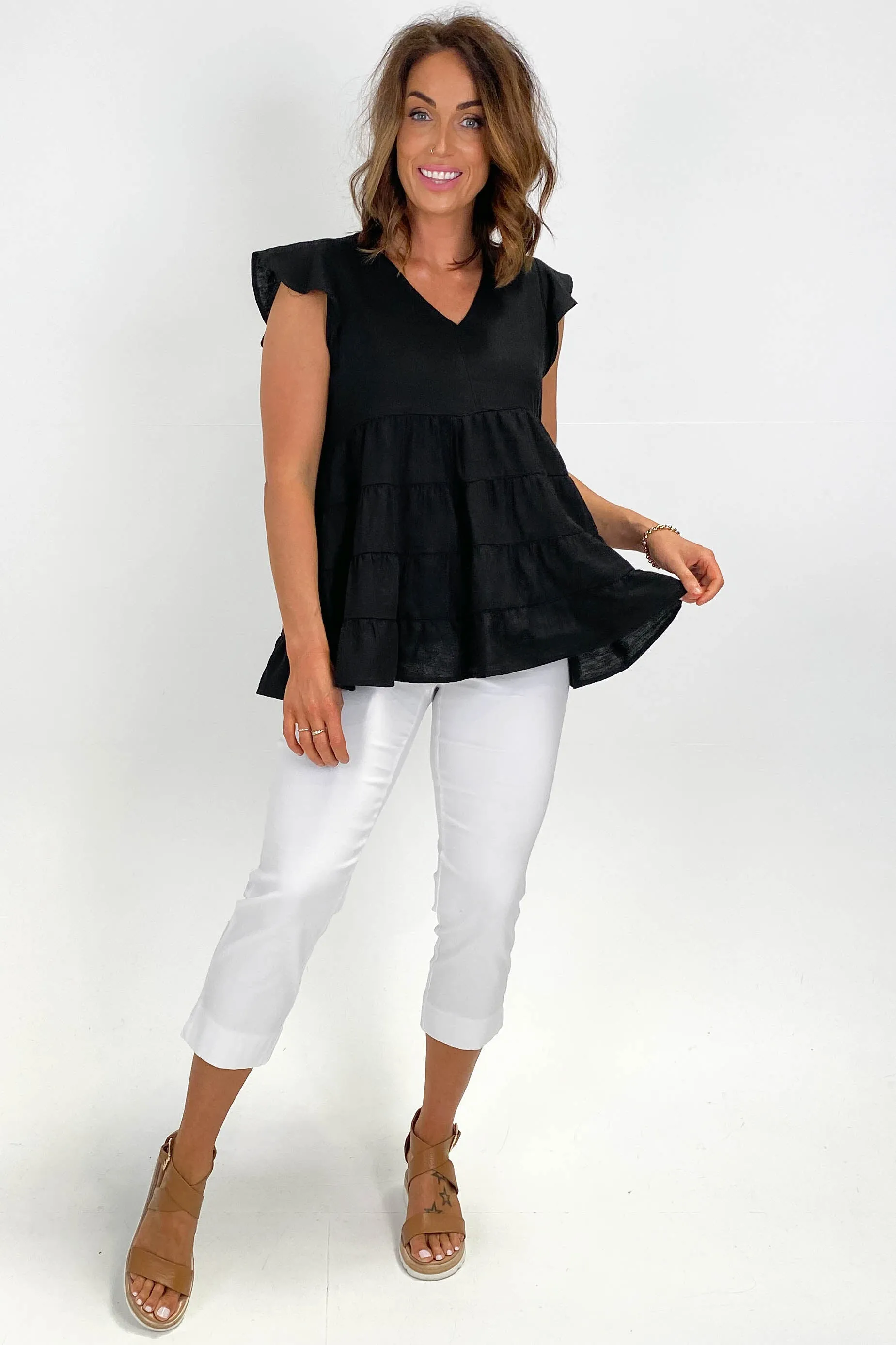 Betty Basic Crop Bengaline Pant White