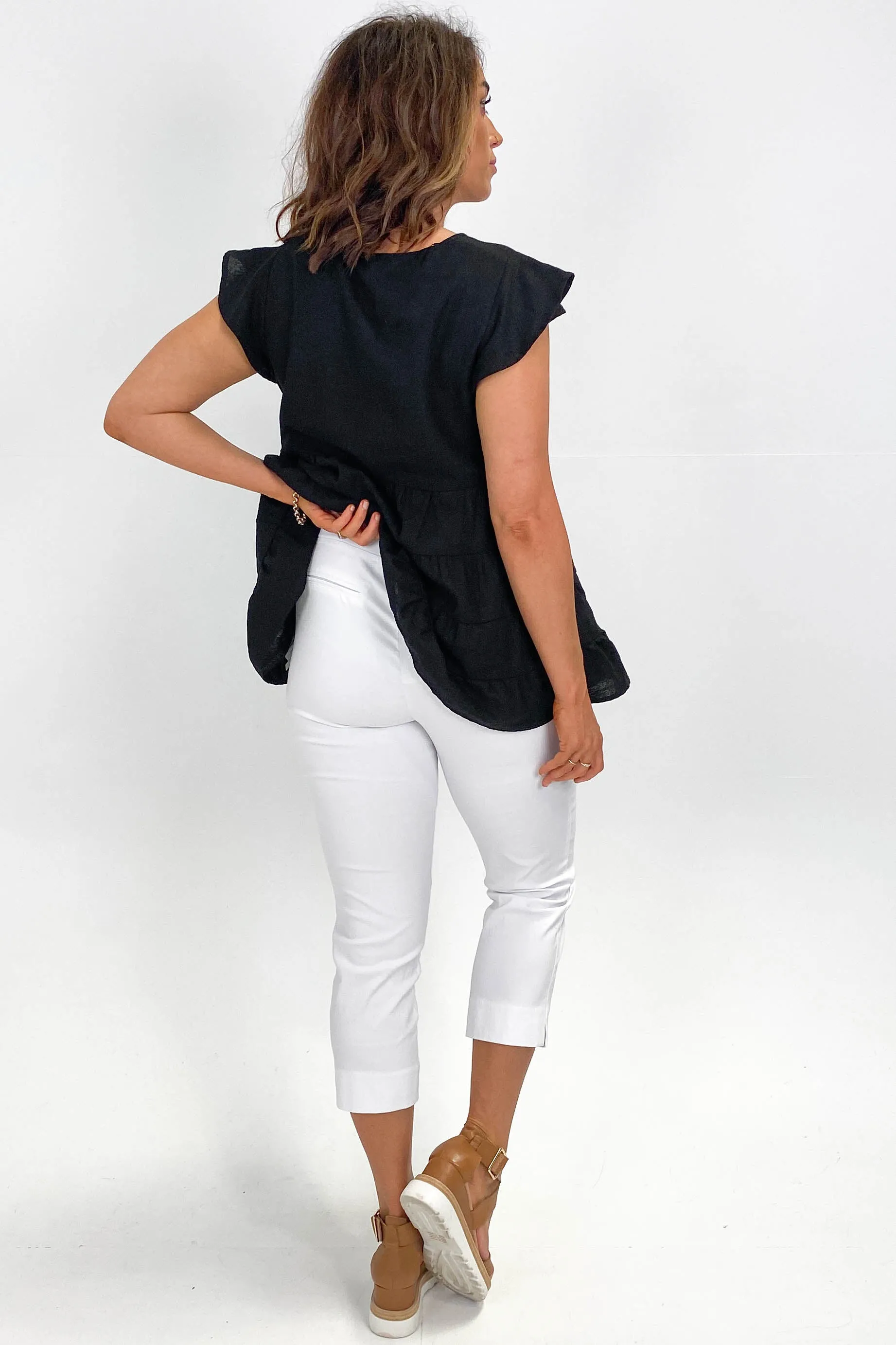 Betty Basic Crop Bengaline Pant White