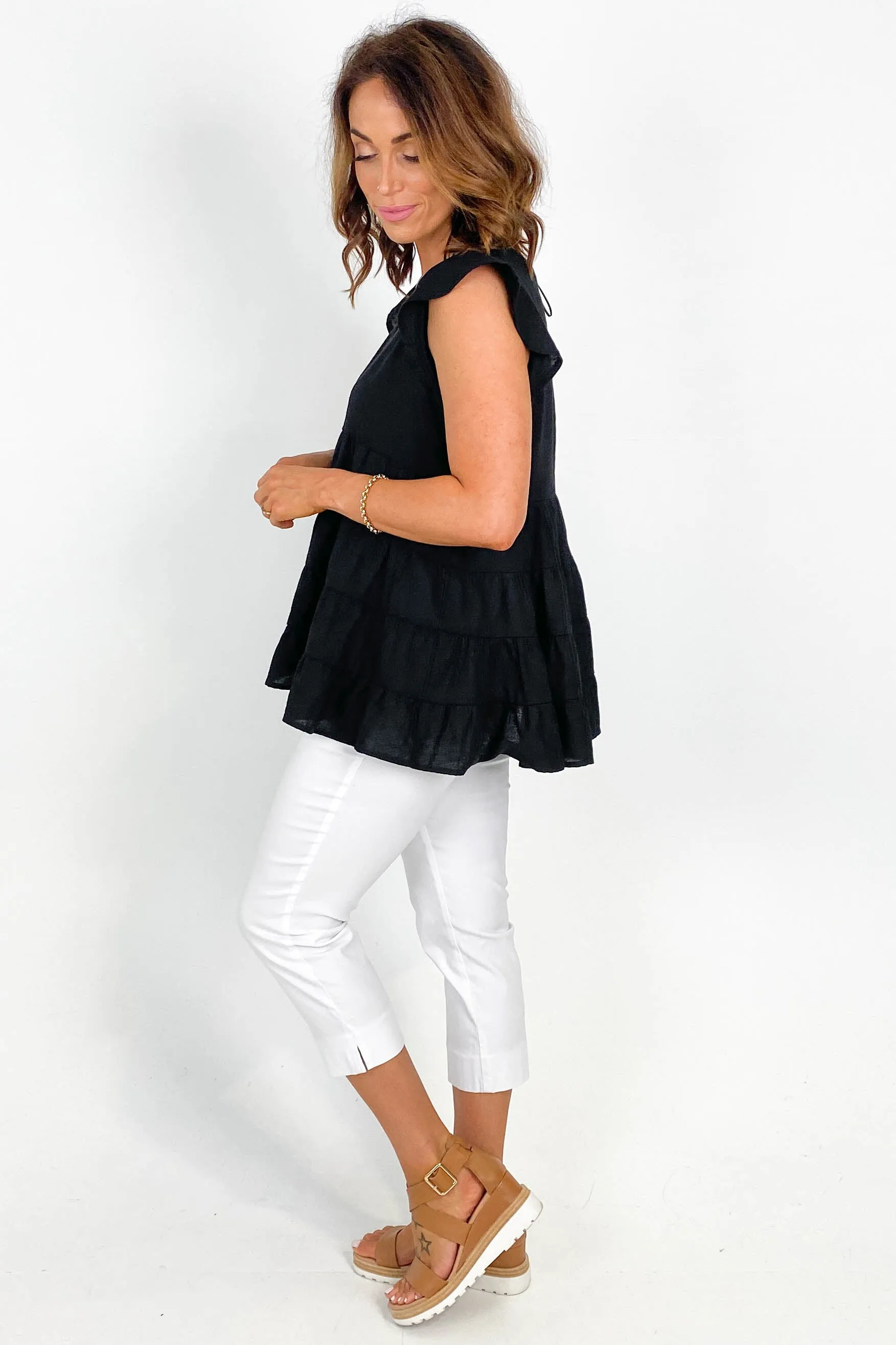 Betty Basic Crop Bengaline Pant White