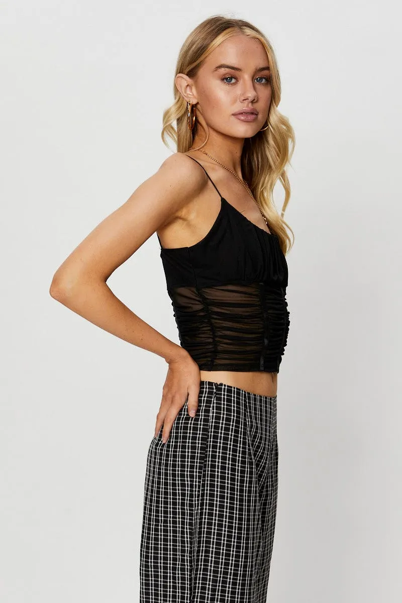 Black Corset Singlet Mesh
