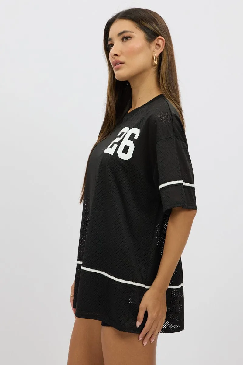 Black Graphic Tee Short Sleeve
