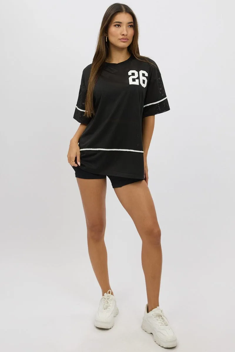 Black Graphic Tee Short Sleeve