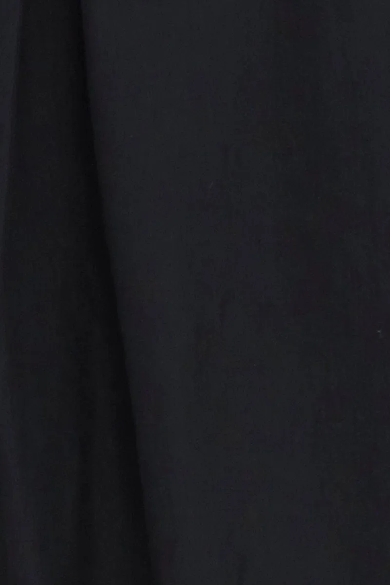 Black Long Shirt Collared Long Sleeve