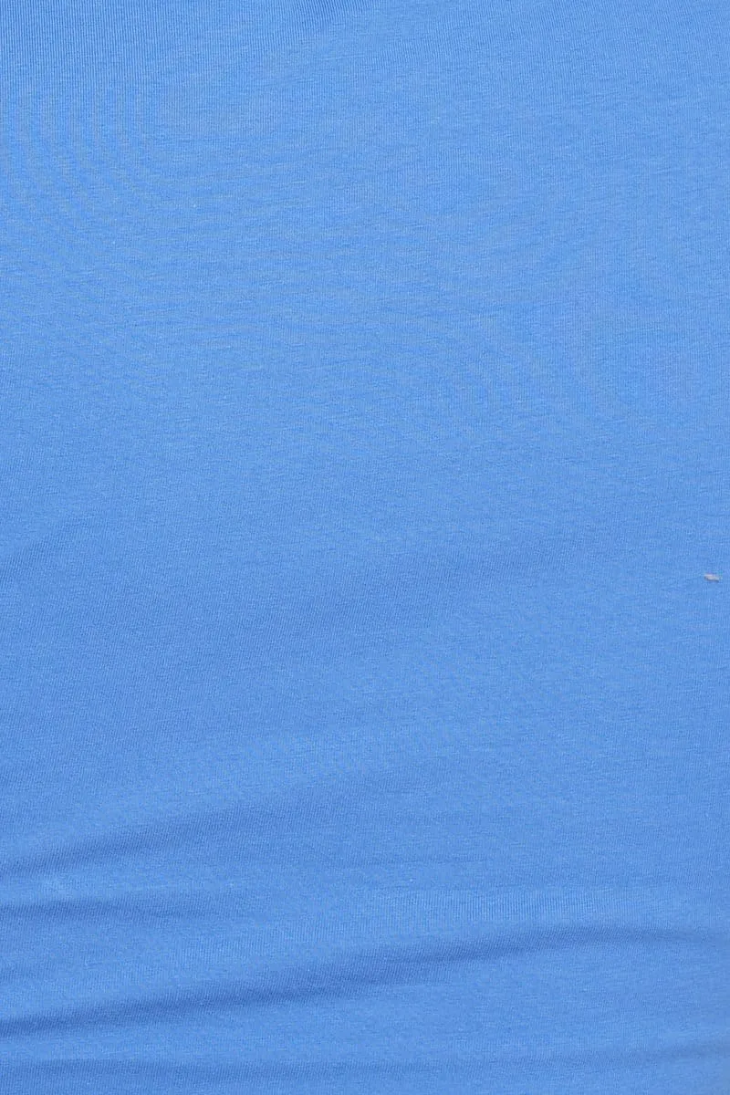 Blue Crop Top Short Sleeve