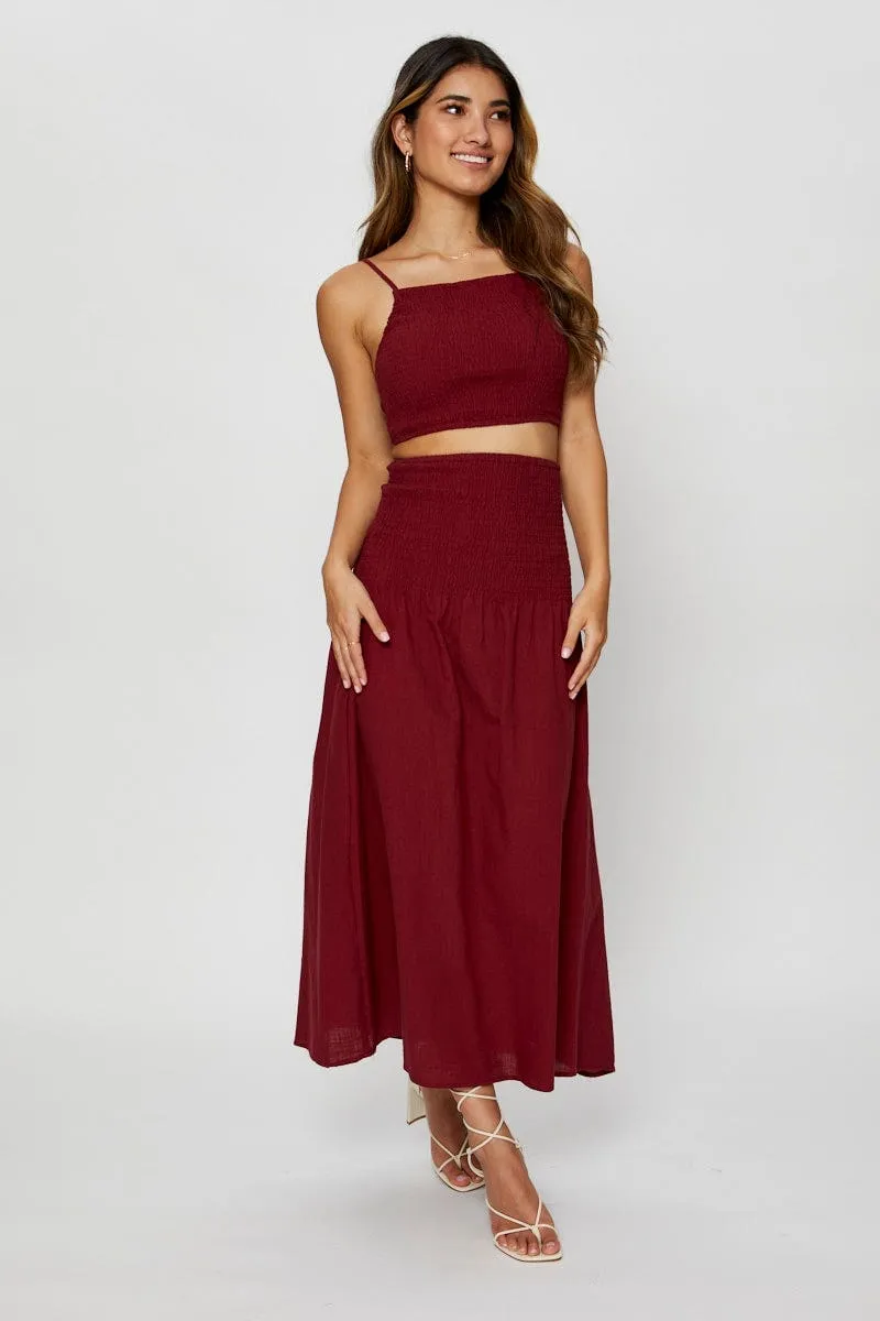 Brown Singlet Top Sleeveless Crop Square Neck