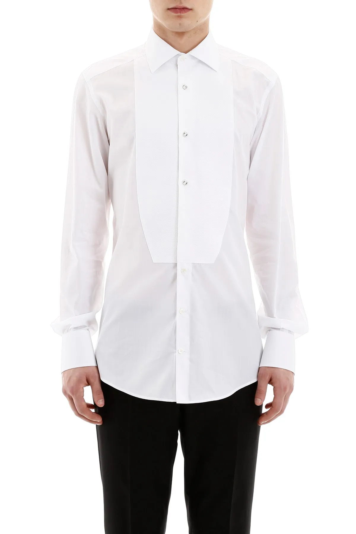 Dolce & Gabbana Fitted Tuxedo Shirt