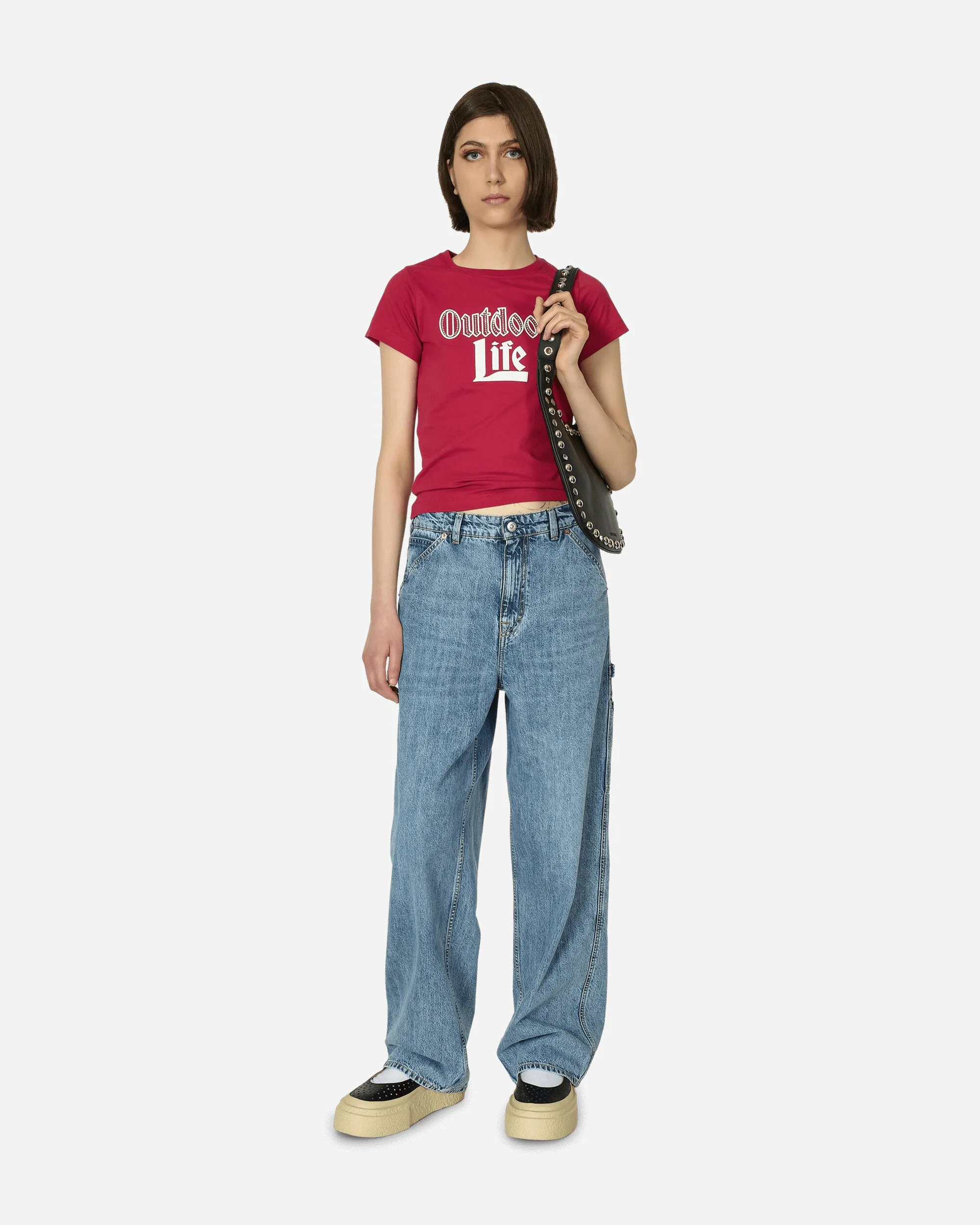 Fitted Rhinestone T-Shirt Pink