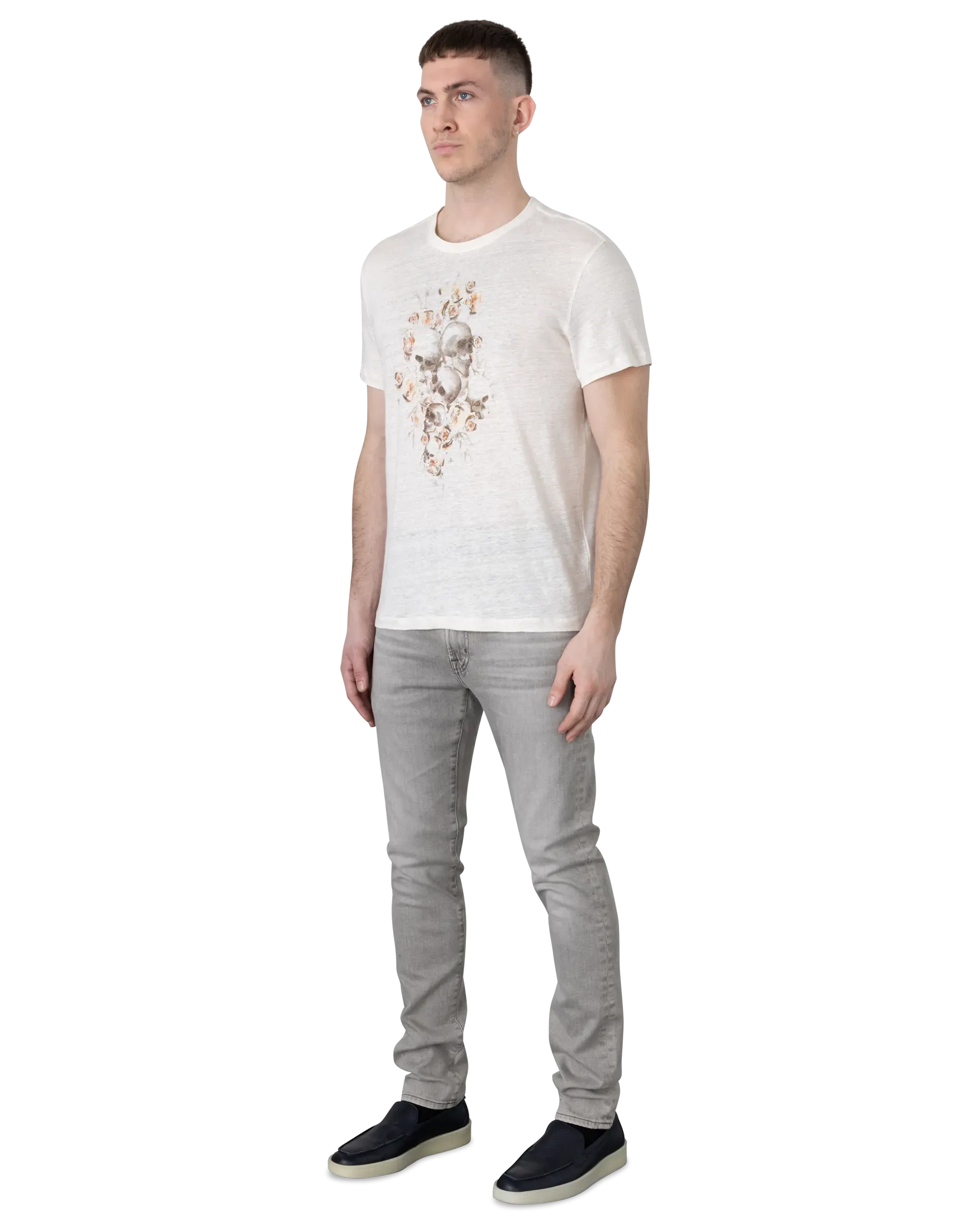 Floral Skull Crew T-shirt