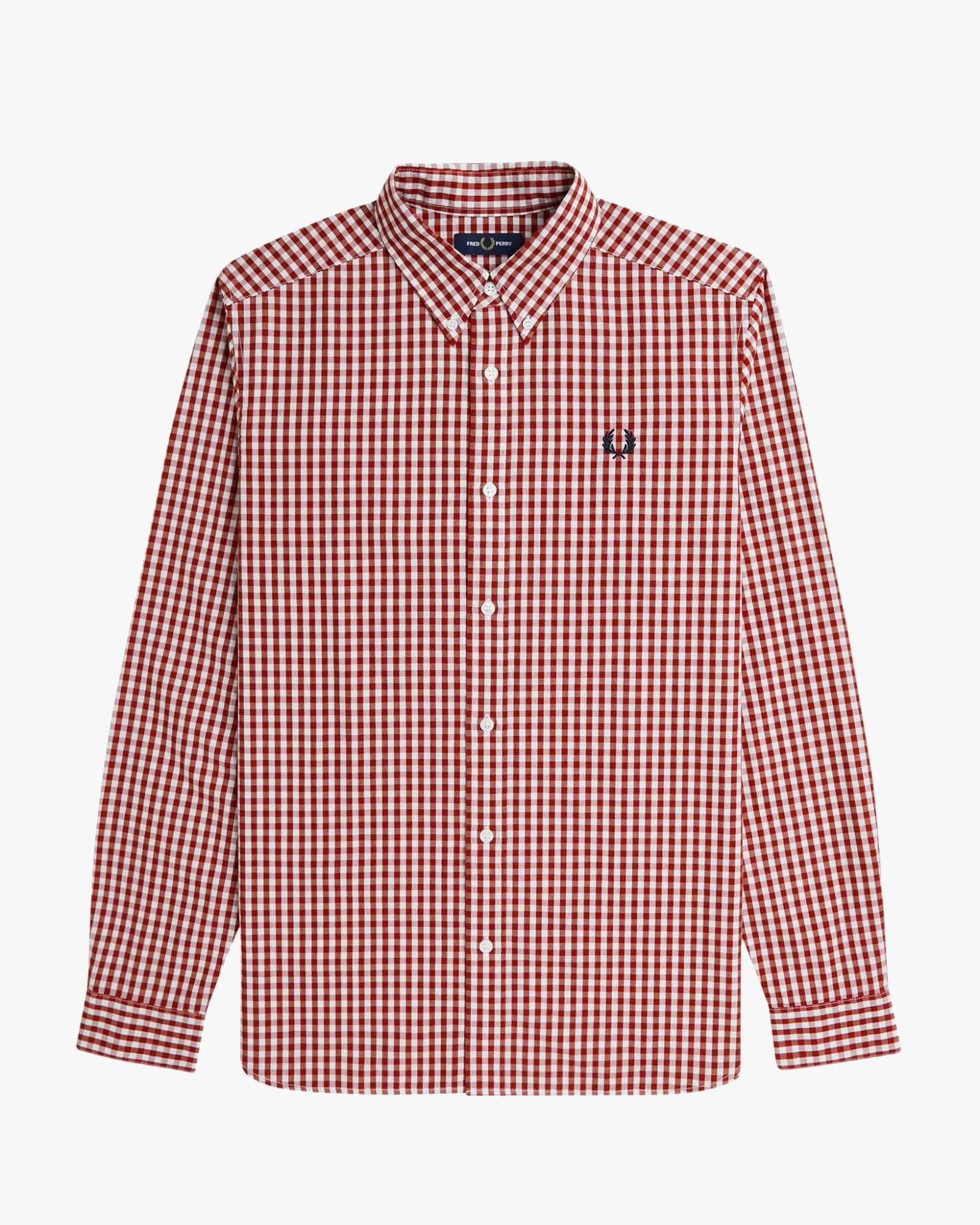 Fred Perry Gingham Shirt - Burnt Red