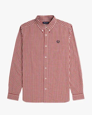 Fred Perry Gingham Shirt - Burnt Red