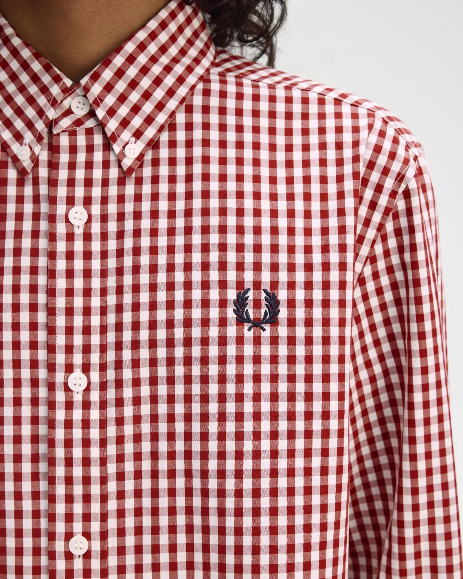 Fred Perry Gingham Shirt - Burnt Red