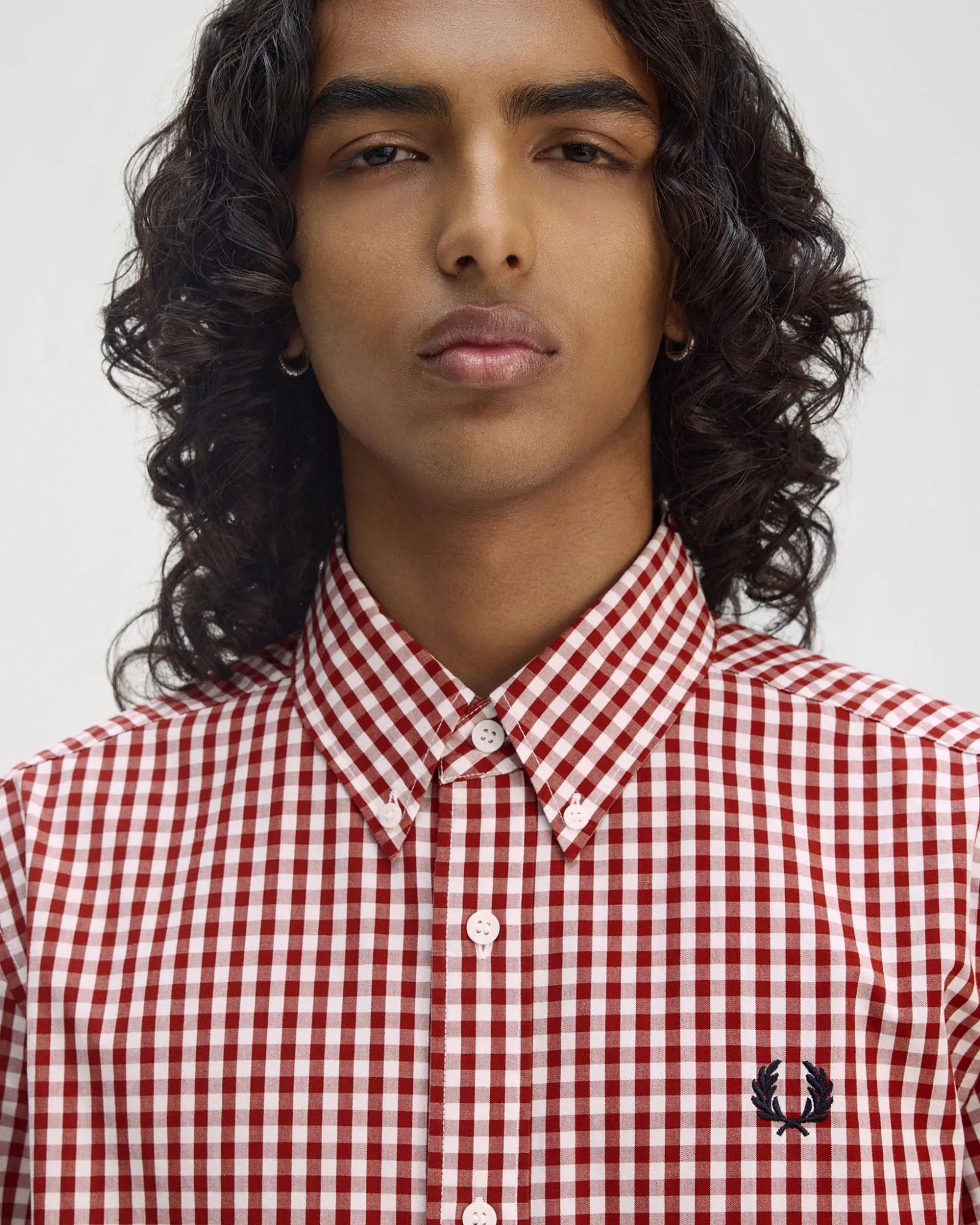 Fred Perry Gingham Shirt - Burnt Red