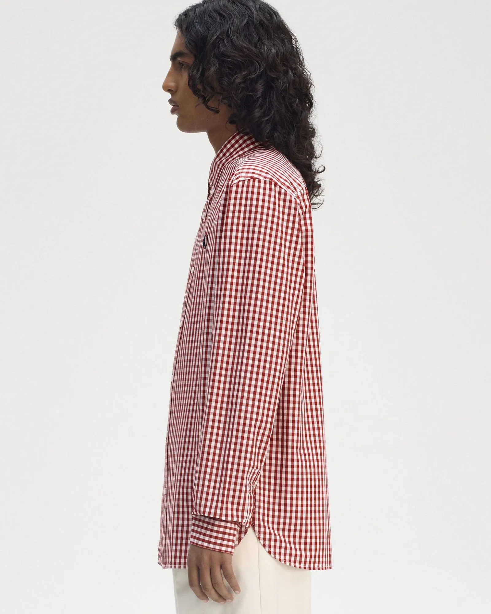 Fred Perry Gingham Shirt - Burnt Red