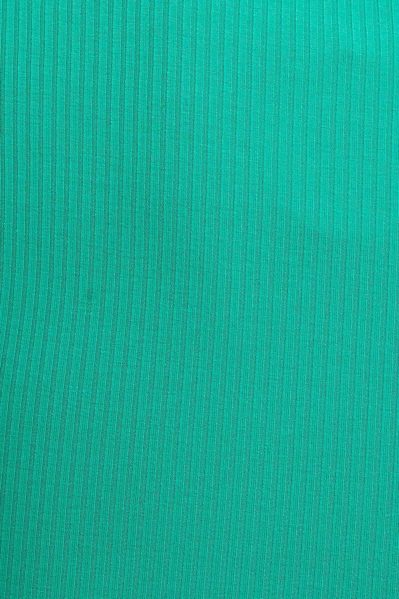Green V Neck Lettuce Edge Baby Tee