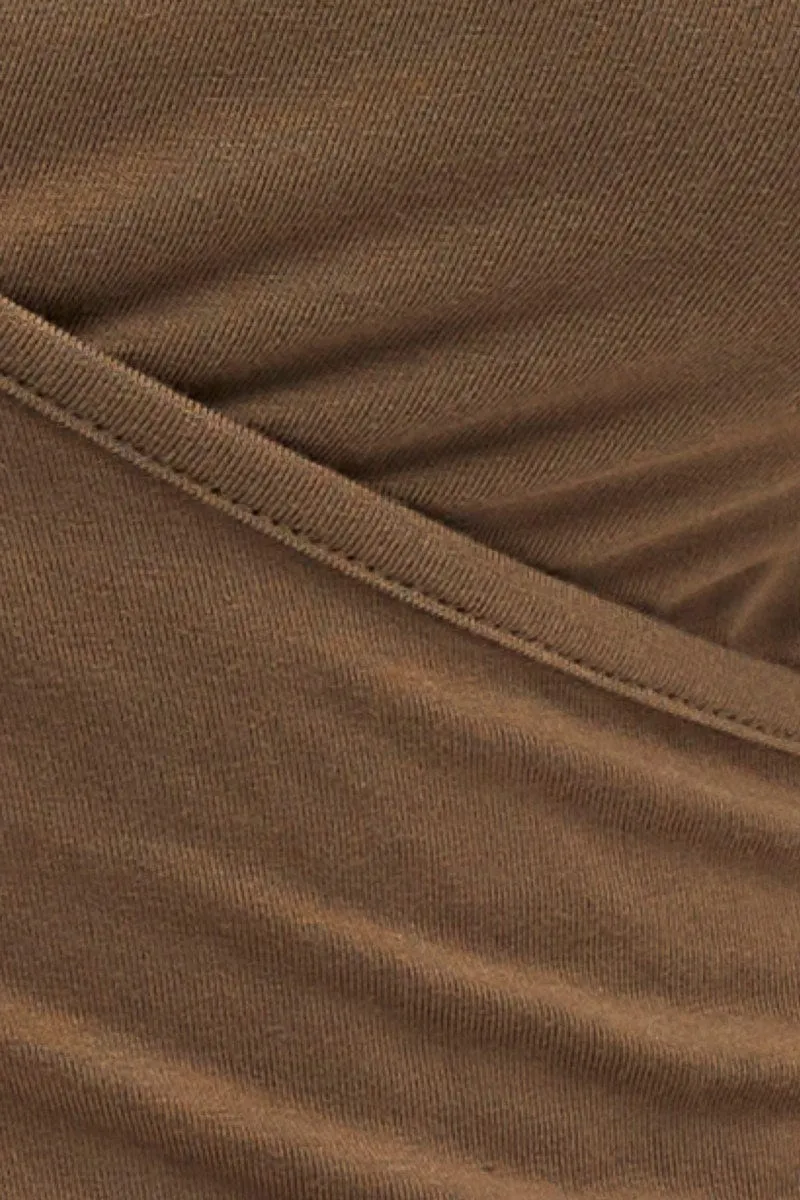 Green Wrap Top Long Sleeve