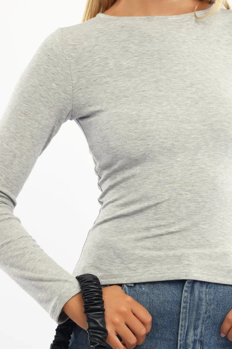 Grey Supersoft Fleece Top Long Sleeve