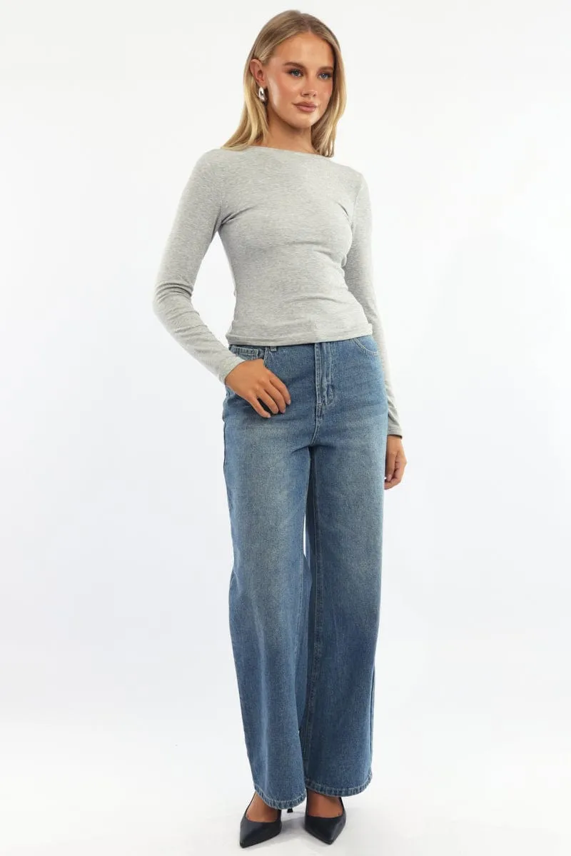 Grey Supersoft Fleece Top Long Sleeve