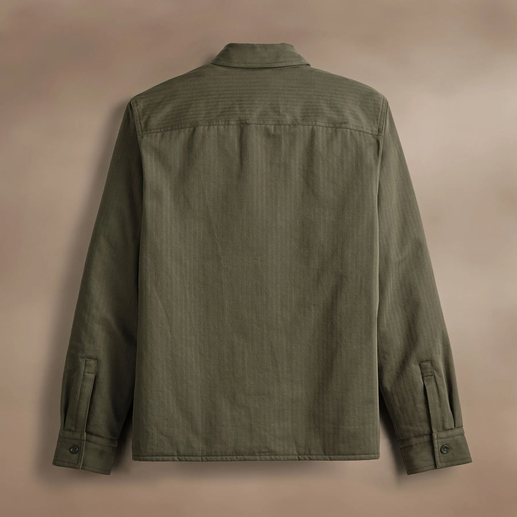 Herringbone Shirt Jacket - Army Green