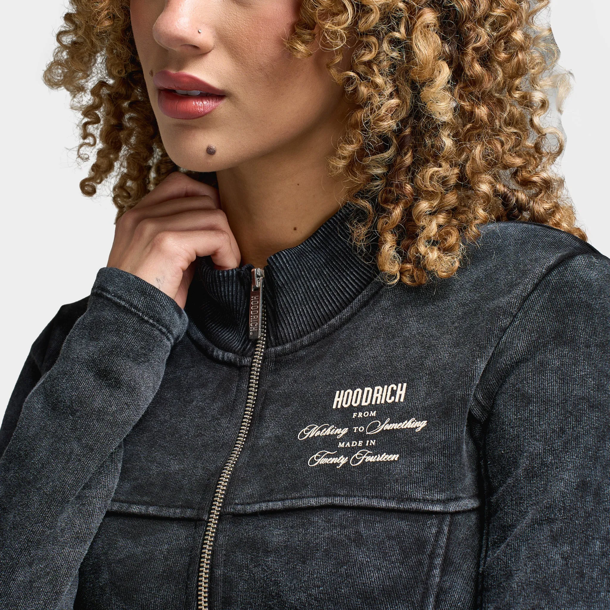 Hoodrich Women's OG Equate Corset Track Jacket Acid Wash Black / White Sand - Black