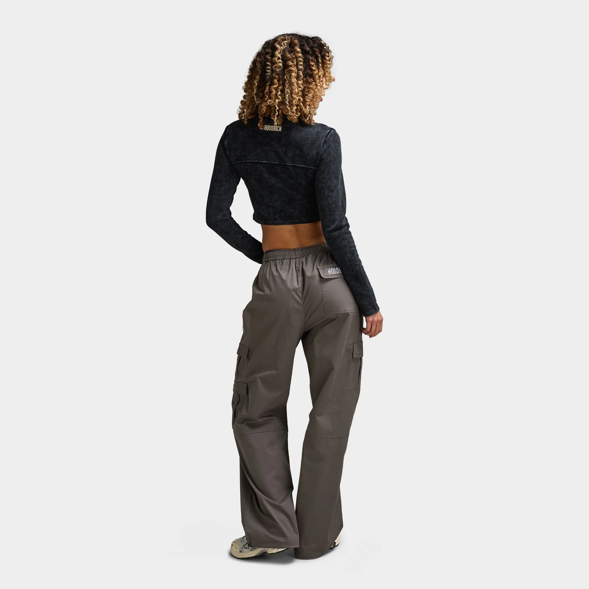 Hoodrich Women's OG Equate Corset Track Jacket Acid Wash Black / White Sand - Black