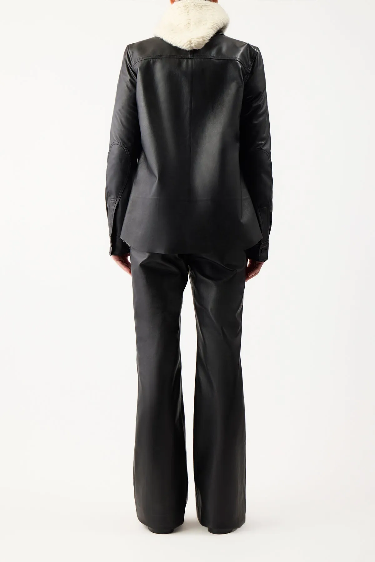 John Austin Shirt in Black Nappa Leather