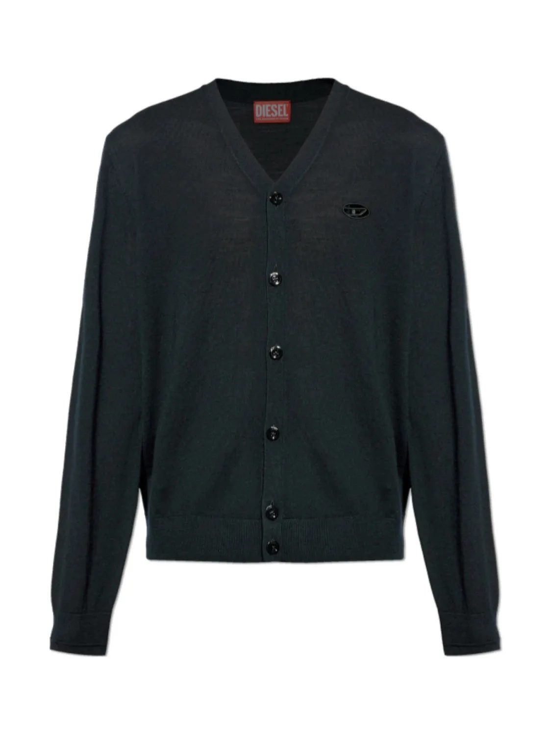 K-Volto Wool cardigan with cut-out logo Black