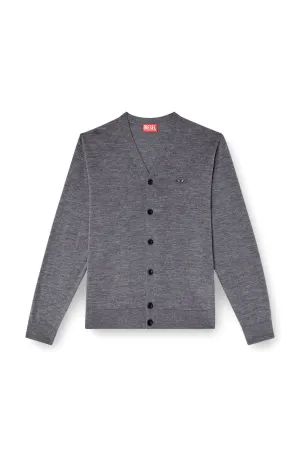 K-Volto Wool cardigan with cut-out logo Grey