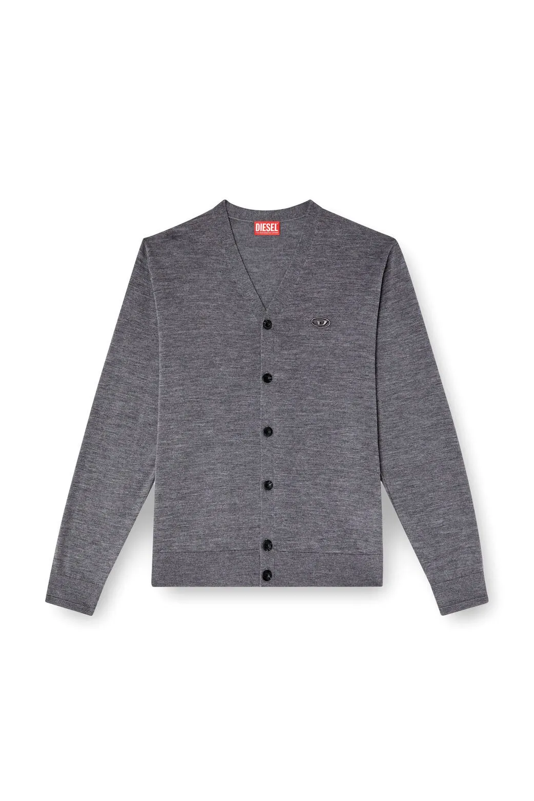 K-Volto Wool cardigan with cut-out logo Grey