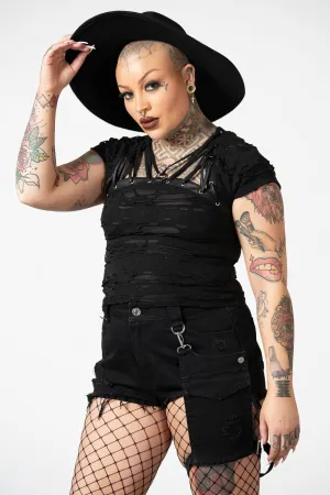 Malicia Lace-Up Top - Resurrect