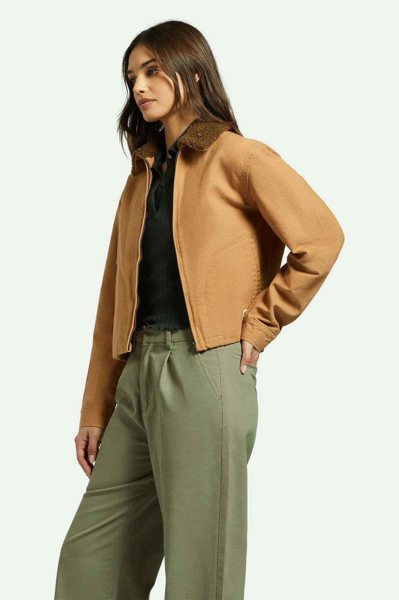 Mechanics Women's Garage Sherpa Zip Jacket - Tobacco Brown