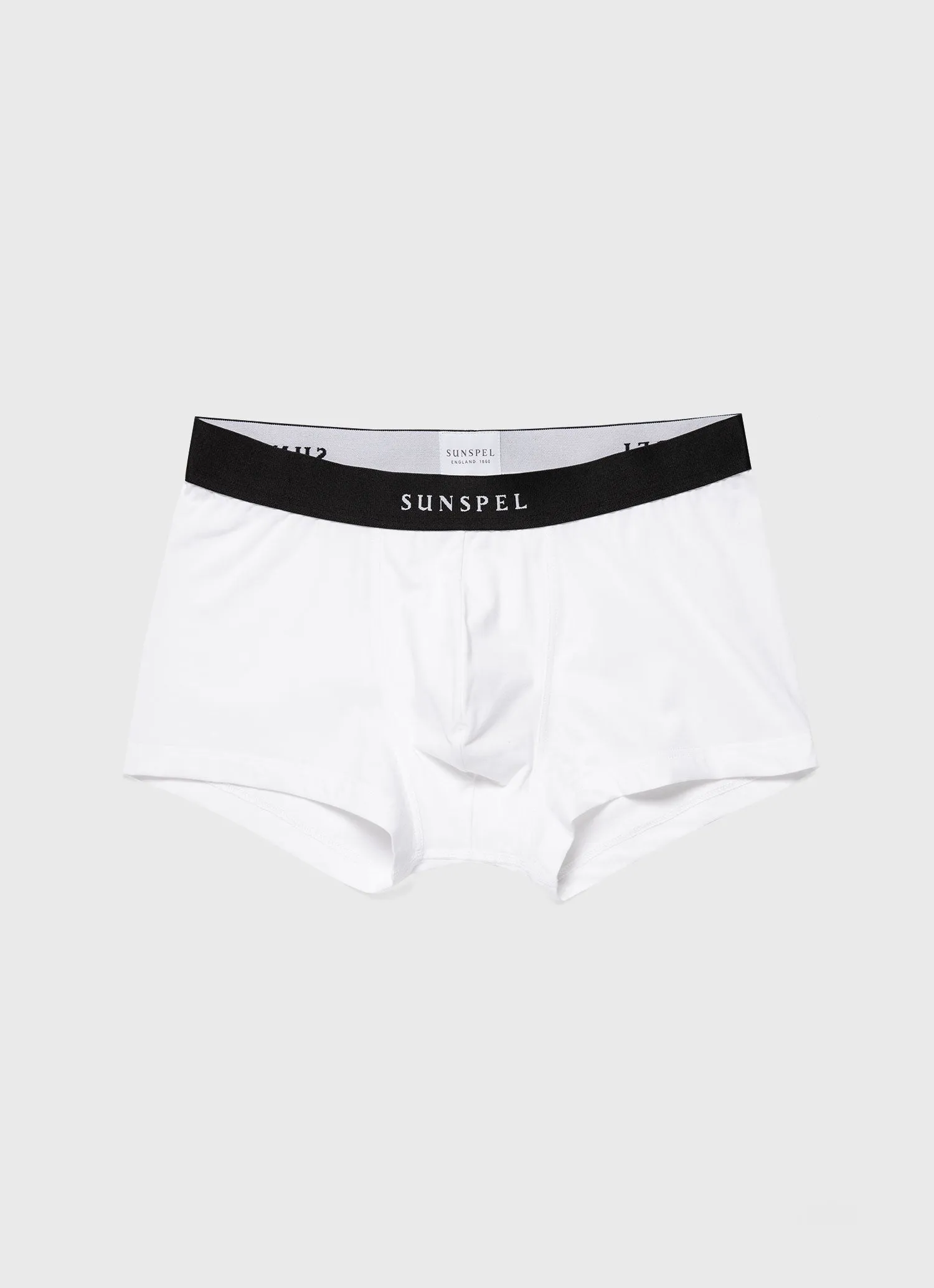 Men's Logo Stretch Cotton Trunks in White/Black