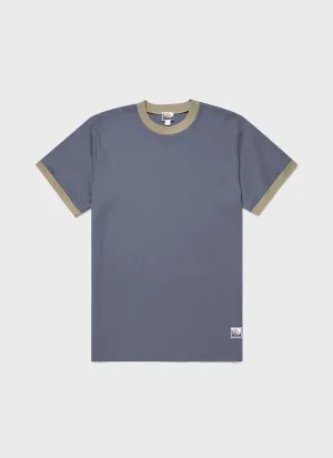 Men's Sunspel x Nigel Cabourn Carbon Brushed T-shirt in Slate Blue