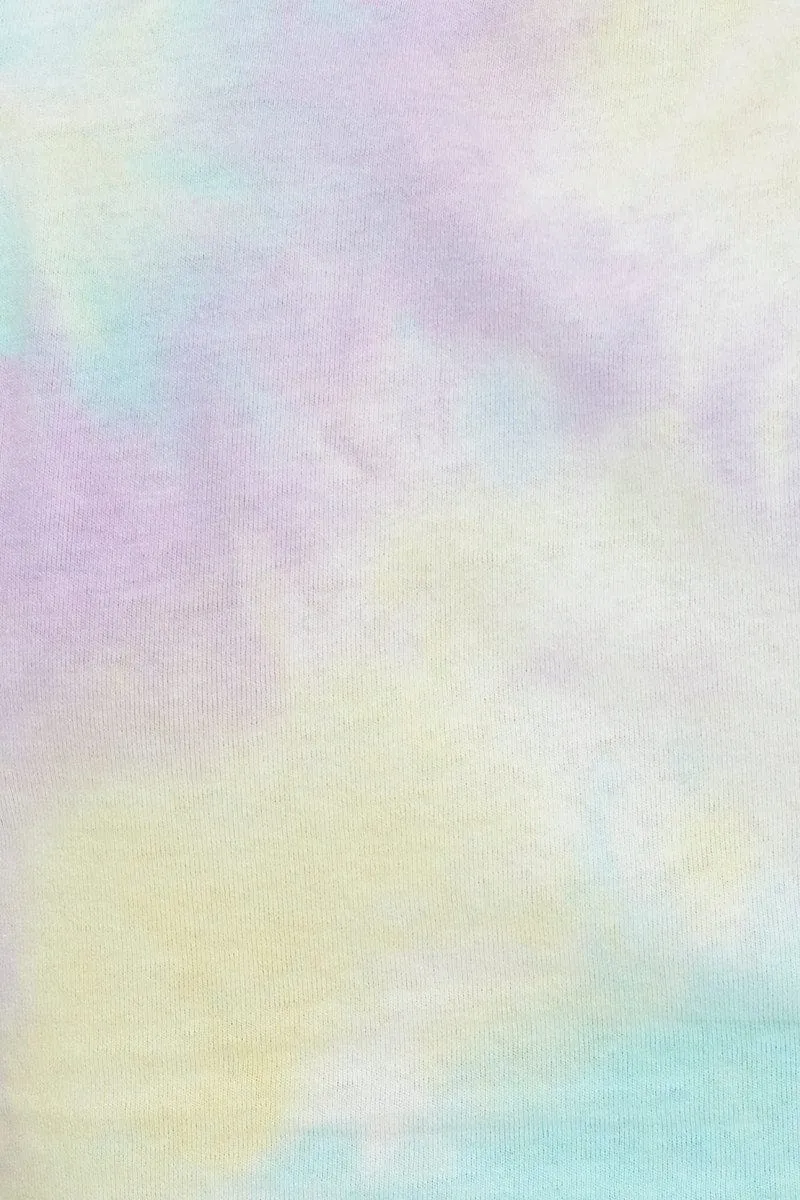 Multi Long Sleeve Tie Dye Jersey Knot Front T Shirt