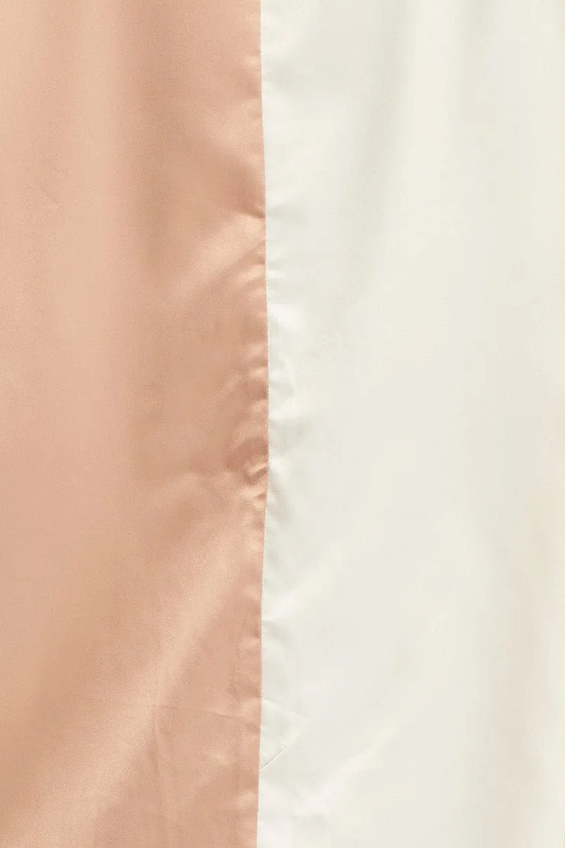 Multi Shirt Top Long Sleeve Collared Satin