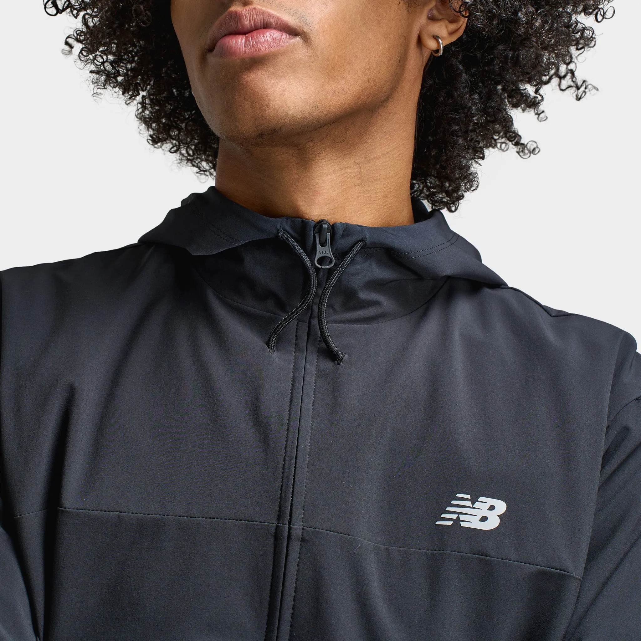 New Balance Woven Hooded Jacket Black / Slate Grey