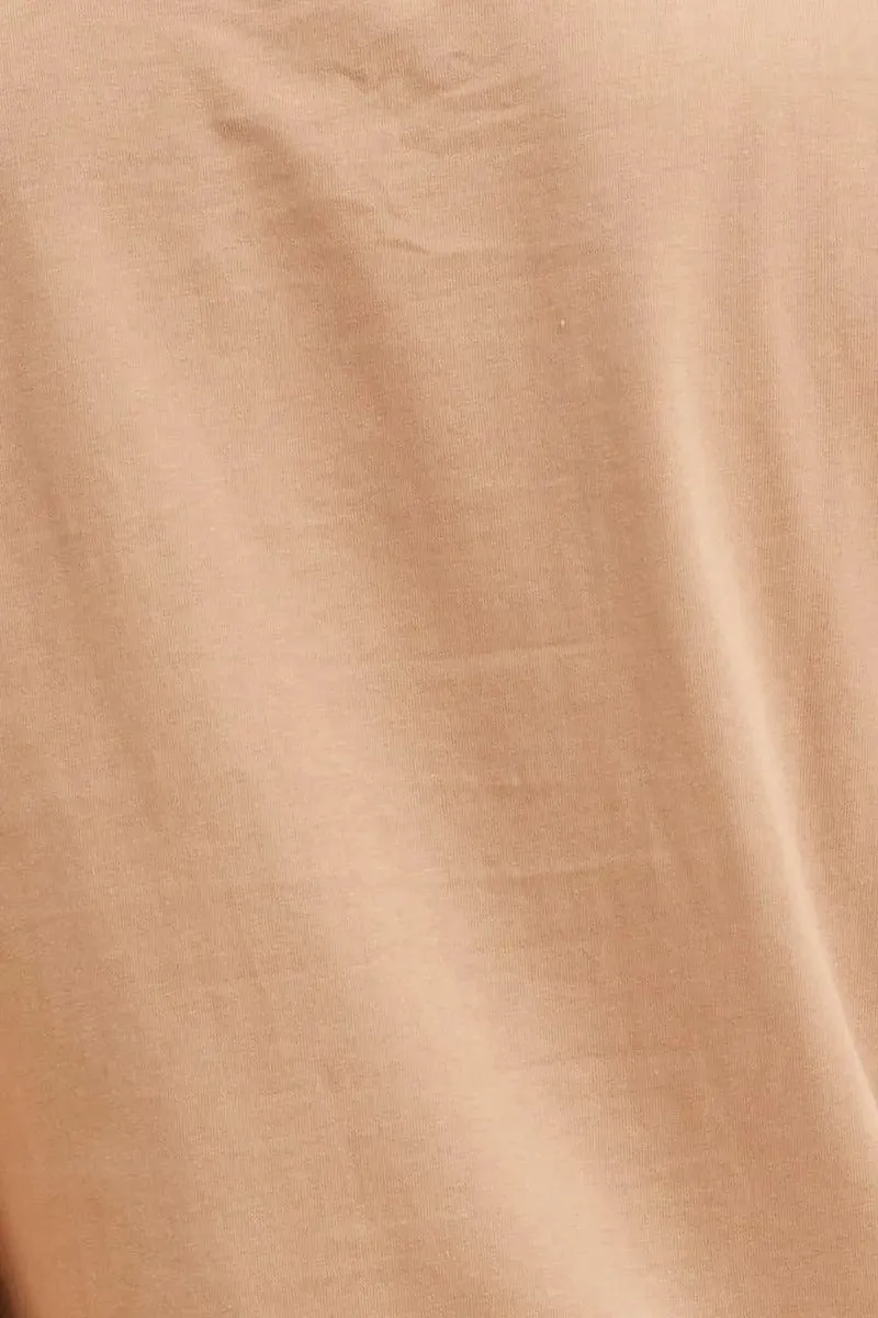 Orange Cotton T-Shirt Crew Neck Regular Fit Cotton