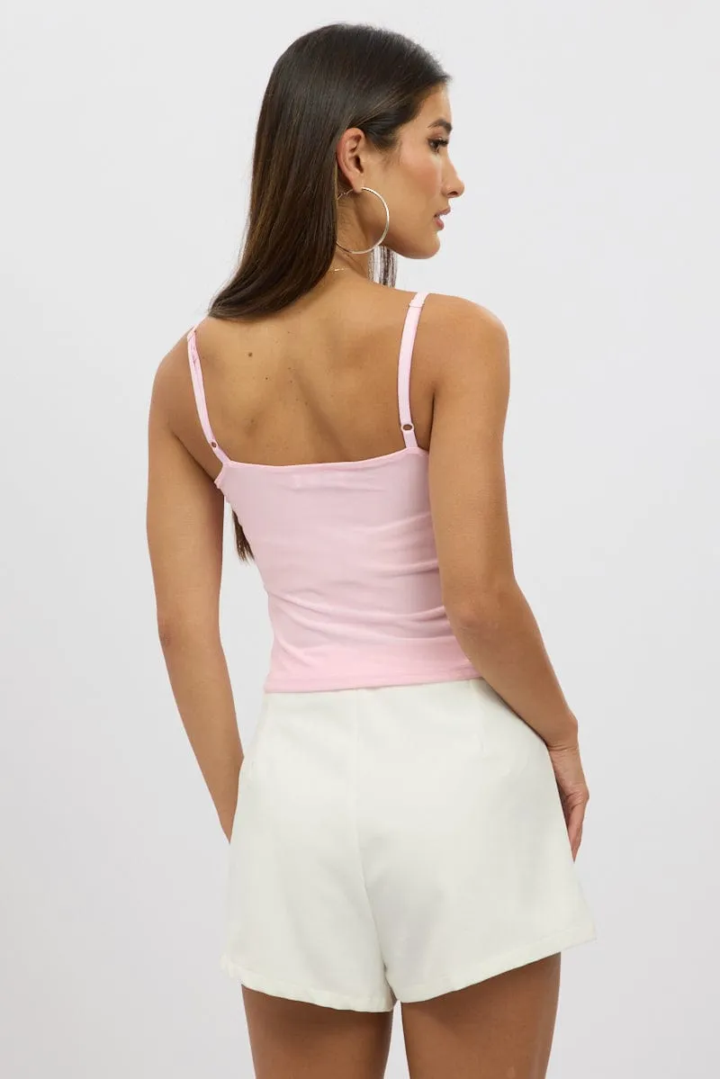 Pink Mesh Singlet Top