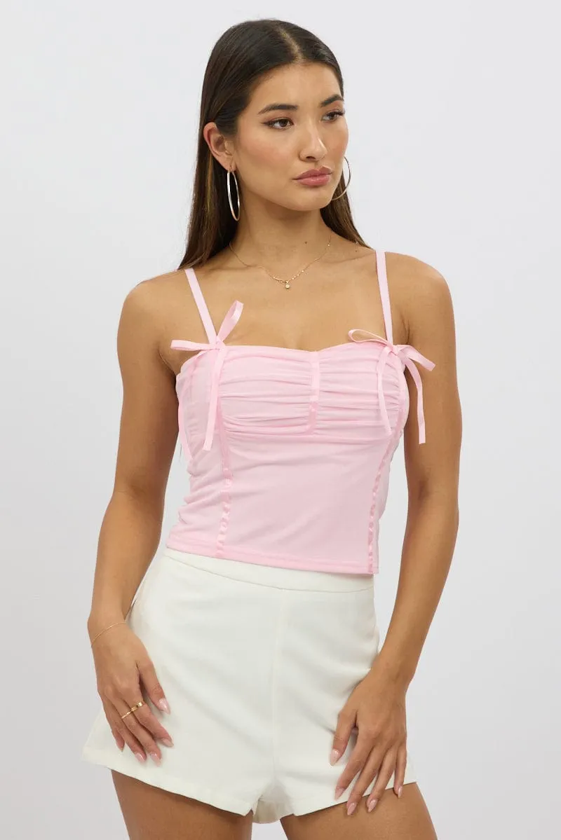 Pink Mesh Singlet Top