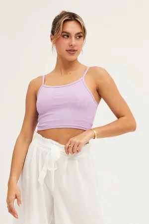 Purple Crop Singlet Top