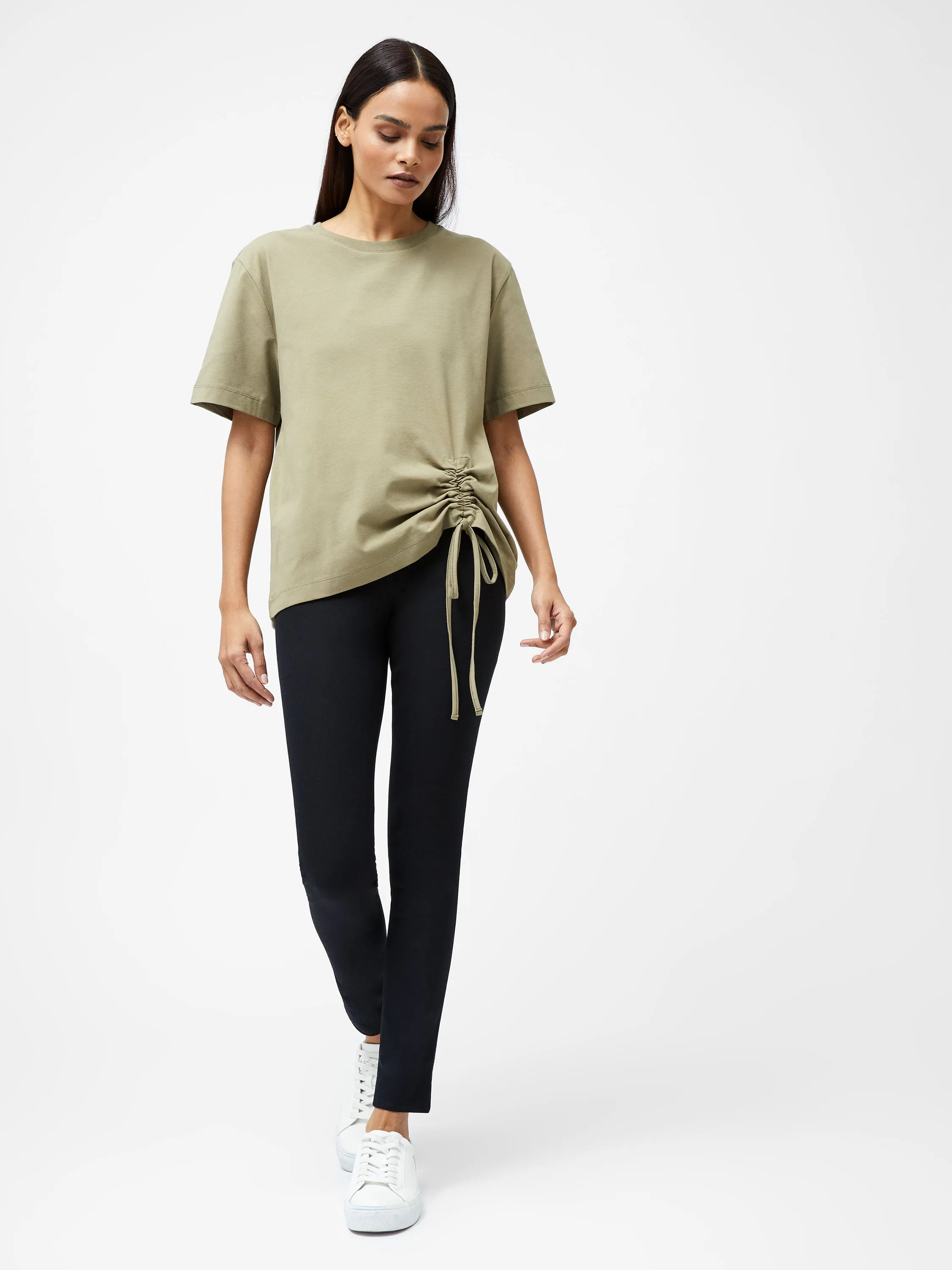 Rallie Cotton Rouched T-Shirt