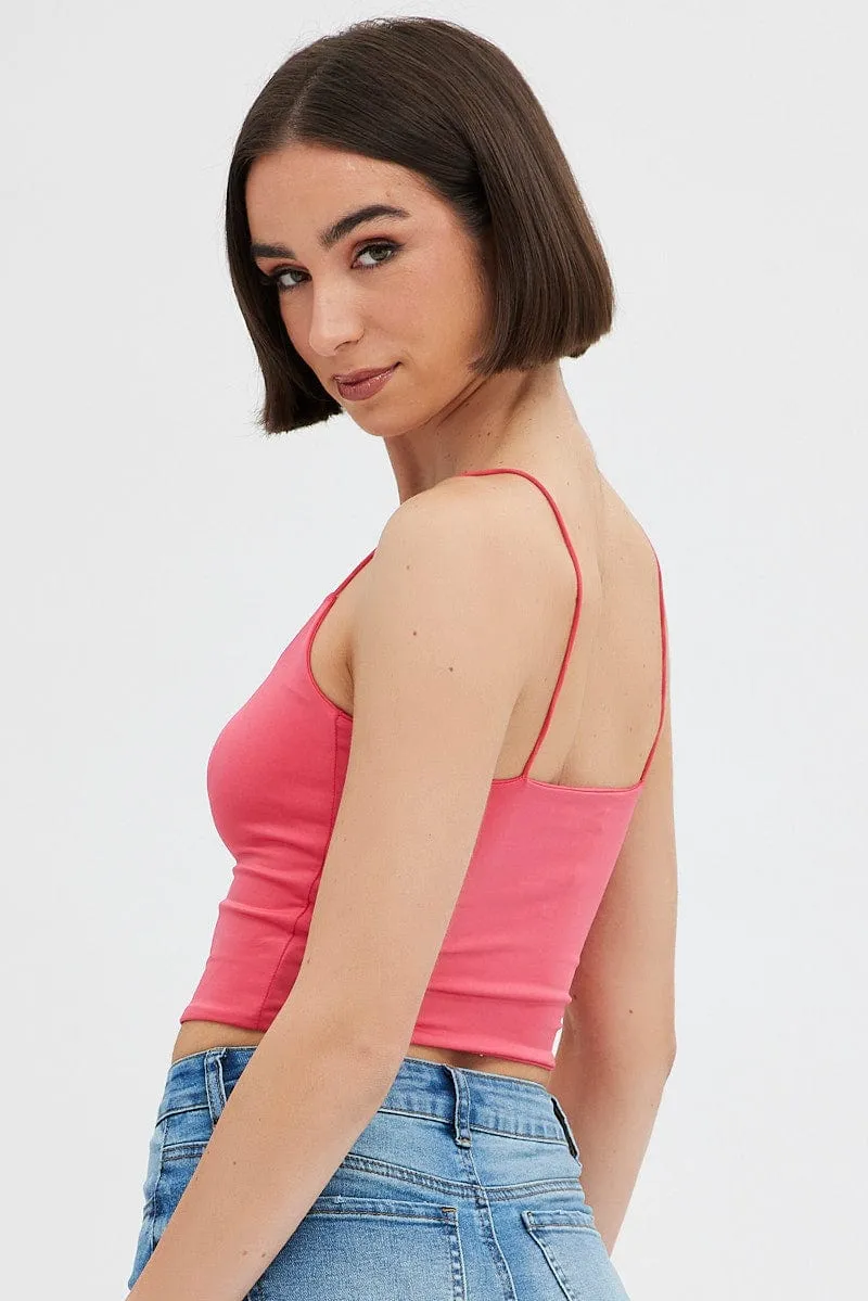 Red Crop Singlet Top