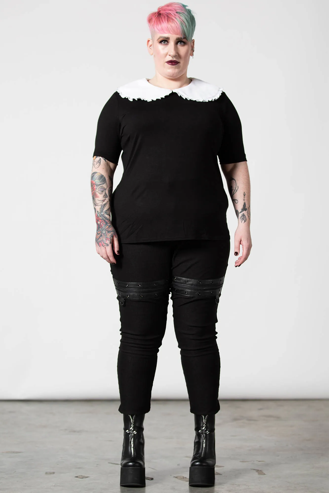 Ruby Lace Collar Top - Resurrect