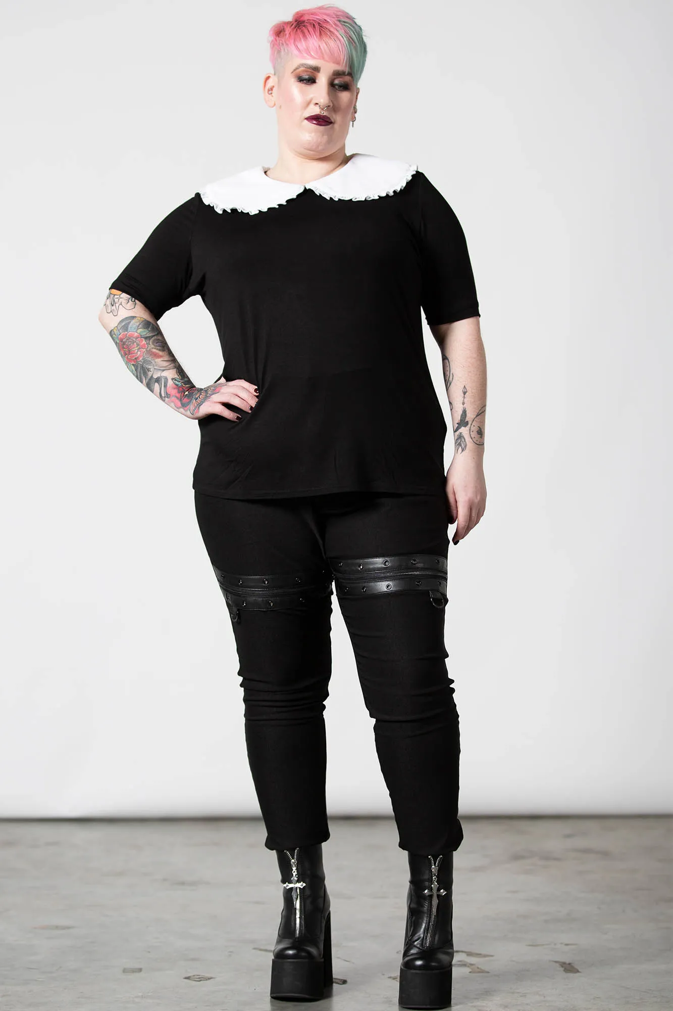 Ruby Lace Collar Top - Resurrect