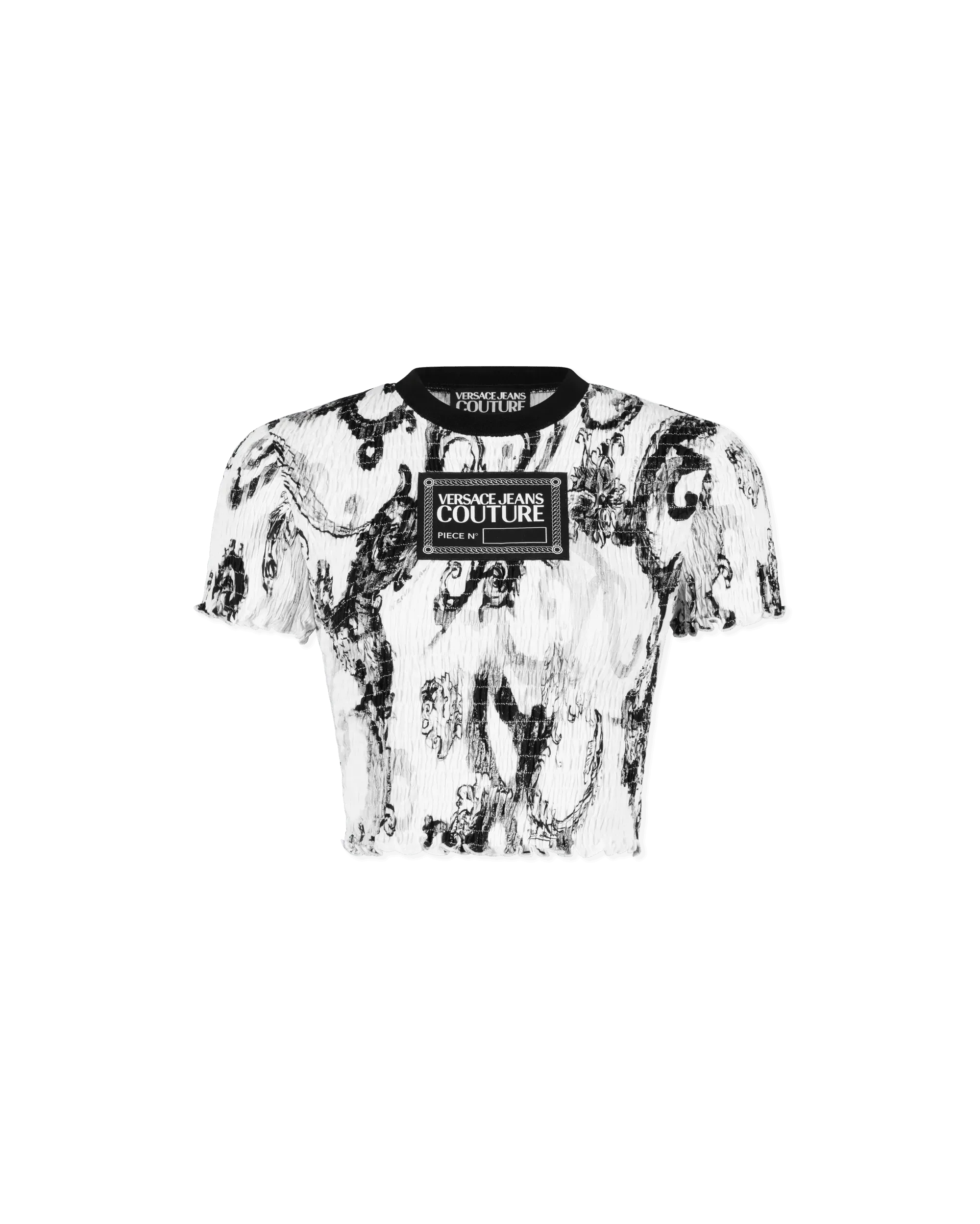 Ruched Watercolor Couture Crop Top