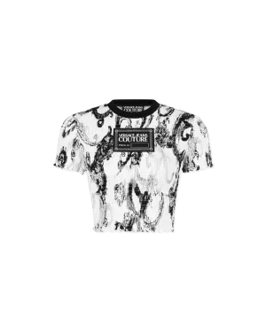 Ruched Watercolor Couture Crop Top
