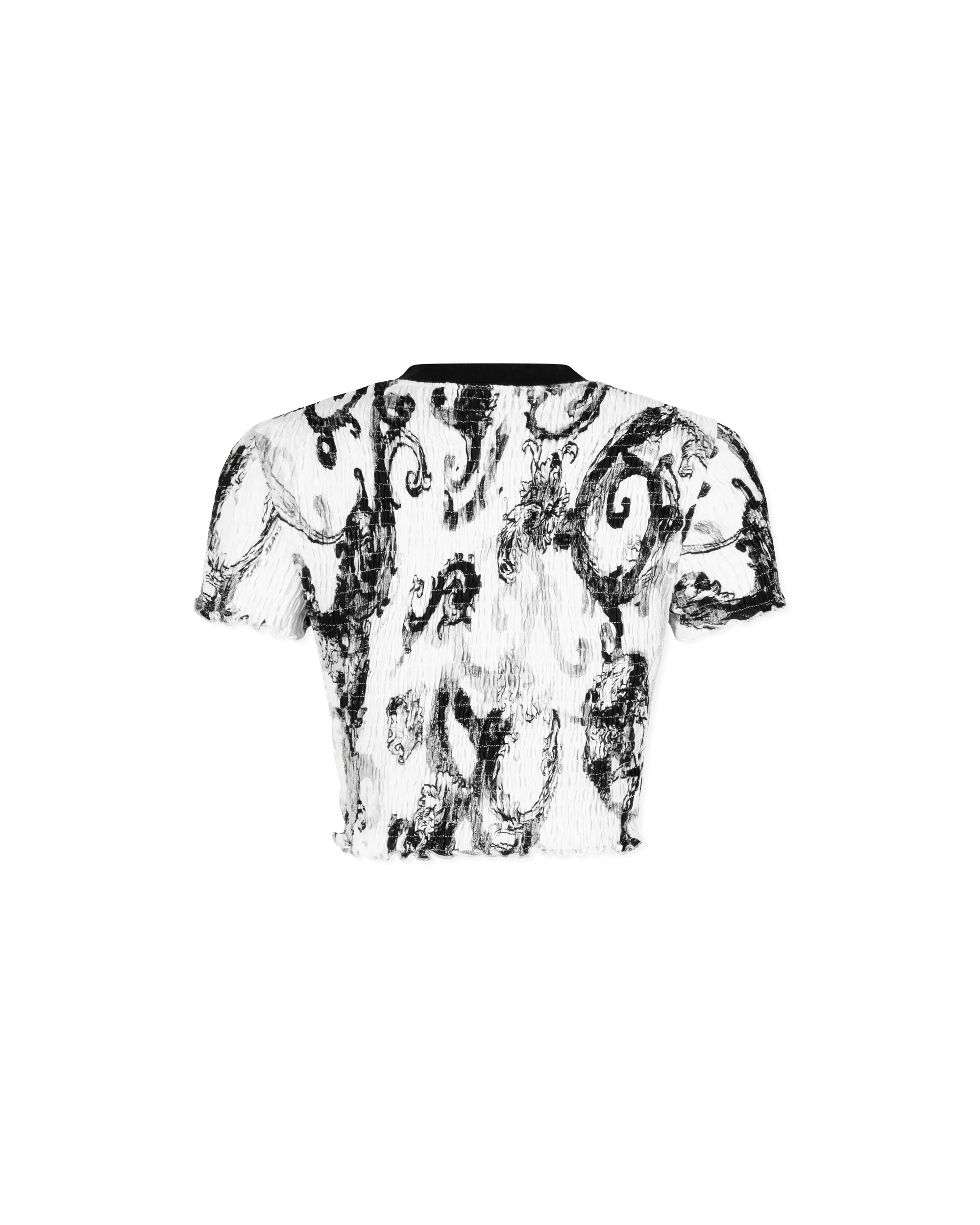 Ruched Watercolor Couture Crop Top
